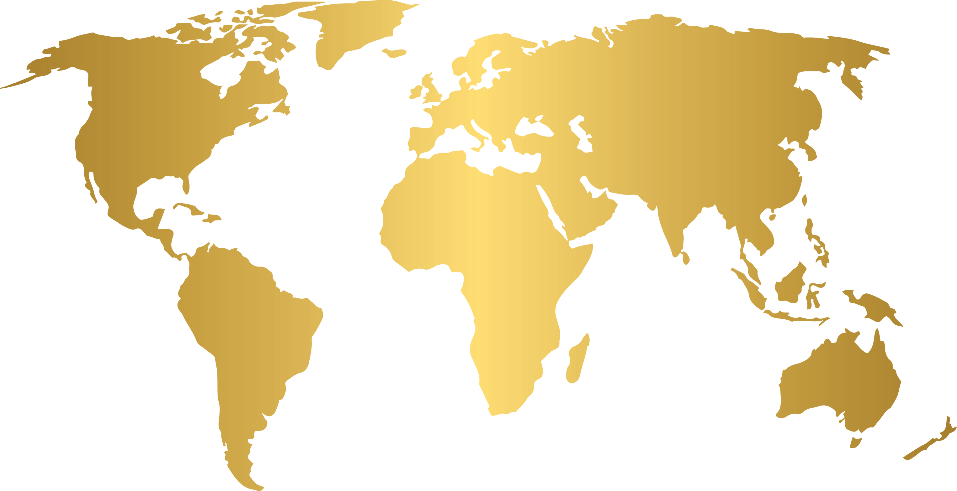 Golden simple world map